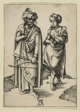 Albrecht Dürer - The Turkish Family, ca. 1496, engravin ... 