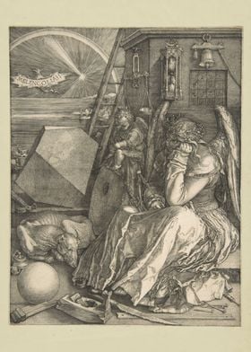 Albrecht Dürer - Melencolia I, 1514, engraving; Collec ... 