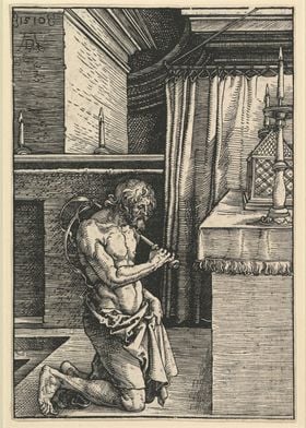 Albrecht Dürer - The Penitent, 1510, woodcut; Collectio ... 