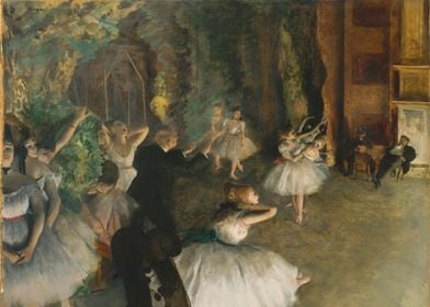 Edgar Degas - The Rehearsal of the Ballet Onstage, ca.  ... 