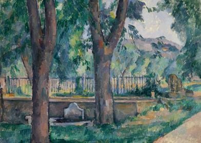 Paul Cézanne - The Pool at Jas de Bouffan, late 1880s,  ... 