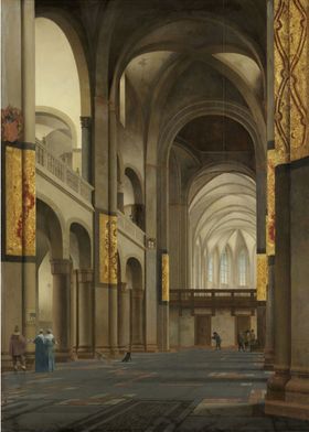 Pieter Jansz Saenredam - The Nave and Choir of the Mari ... 