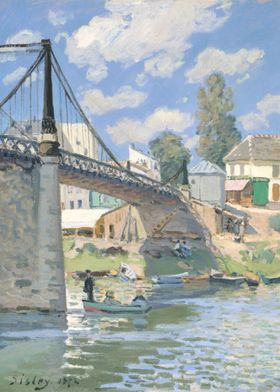 Alfred Sisley - The Bridge at Villeneuve-la-Garenne, 18 ... 