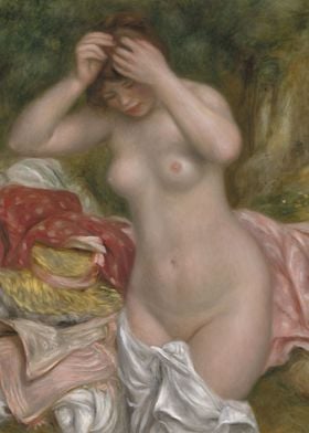 Auguste Renoir - Bather Arranging Her Hair, 1893, oil o ... 