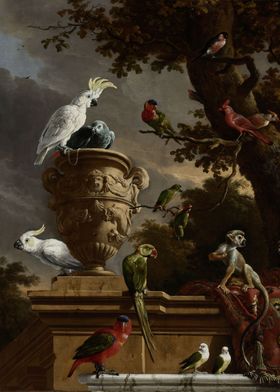 Melchior d'Hondecoeter - The Menagerie, c. 1690, oil on ... 