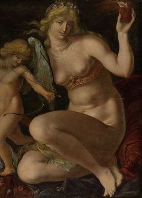 Jacob de Gheyn  - Venus and Amor, 1605 - 1610, oil on p ... 