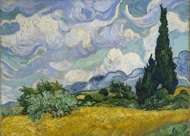 Vincent van Gogh - Wheat Field with Cypresses, 1889, oi ... 