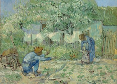 Vincent van Gogh - First Steps, after Millet, 1890, oil ... 