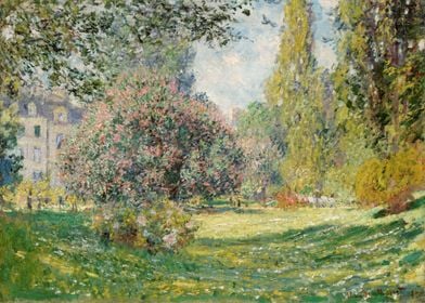 Claude Monet - Landscape: The Parc Monceau, 1876, oil o ... 