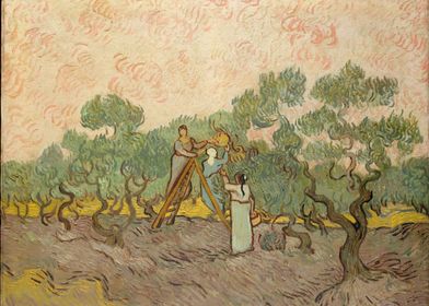 Vincent van Gogh - Women Picking Olives, 1889, oil on c ... 