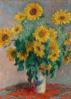 Claude Monet - Bouquet of Sunflowers, 1881, oil on canv ... 