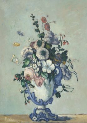 Paul Cézanne - Flowers in a Rococo Vase, c. 1876, oil o ... 