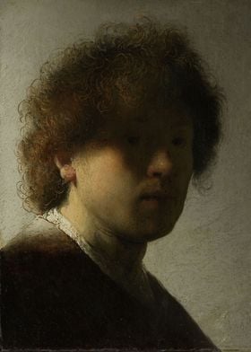 Rembrandt Harmensz van Rijn - Self-portrait, c. 1628, o ... 