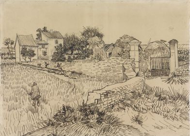 Vincent van Gogh - Farm in Provence, c. 1888, pen on pa ... 