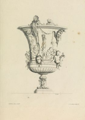 Vintage graphic of Vase with ornaments 