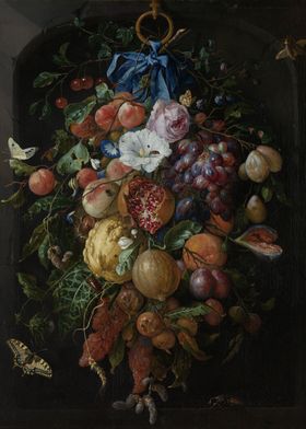 Jan Davidsz de Heem ,Festoon of Fruit and Flowers, 1660 ... 