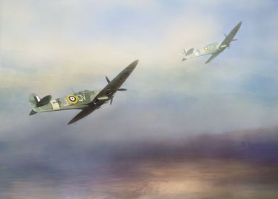 Escort Duties.  North of England two Spitfires on Escor ... 