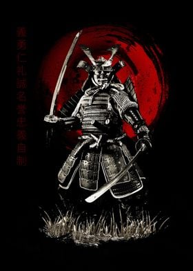 Bushido Samurai (Bushido Virtues Kanji)