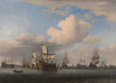 Willem van de Velde (II) - Captured English Ships after ... 