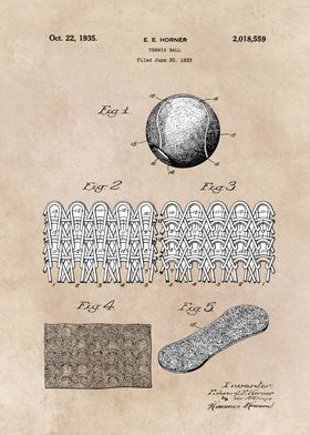 patent art Horner Tennis ball 1935