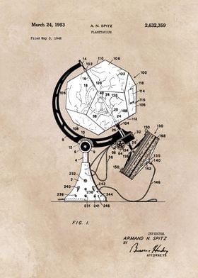 patent art Spitz Planetarium 1953