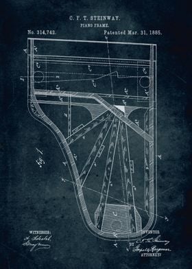 No020 - 1885 - Piano frame - Inventor C. F. T. Steinway ... 