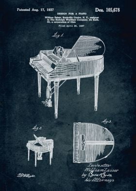 No027 - 1937 - Design for a piano - Inventor William Za ... 