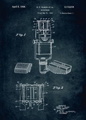 No032 - 1934 - Microphone - Inventor Harry F. Olson & F ... 