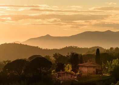 Tuscany sunset, landscape