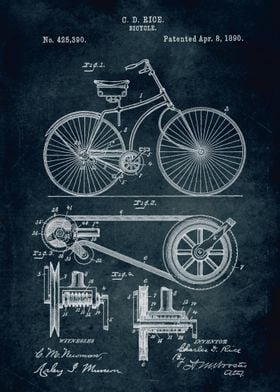 No043 - 1890 - Bicycle - Inventor Charles D. Rice