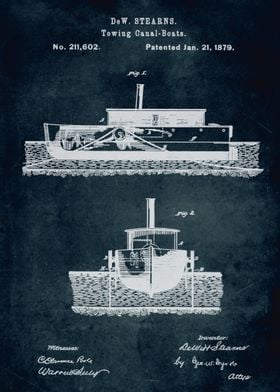 No061 - 1879 - Towing canal-boats - Inventor DeW. Stear ... 