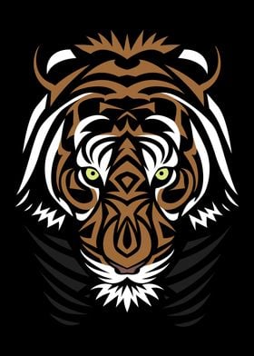 Tribal Tiger Face