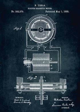 No077 - 1888 - Electro magnetic motor - Inventor Nikola ... 