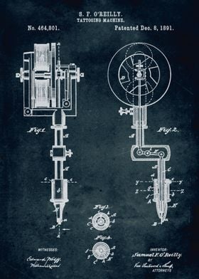 No078 - 1891 - Tattooing machine - Inventor Samuel F. O ... 