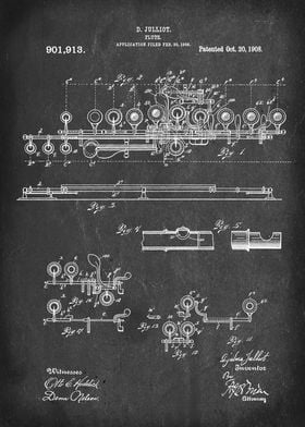 Flute - Patent #901,913 by D. Julliot - 1908