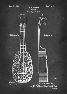 Ukulele - Patent #74,178 by S. K. Kamaka - 1927