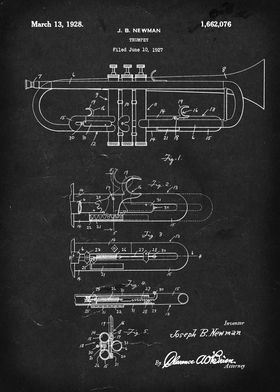 Trumpet - Patent #1,662,076 by J. B. Newman - 1927