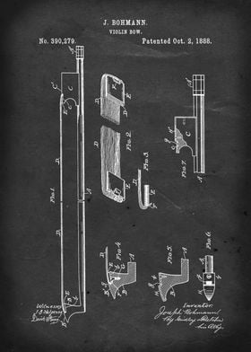 Violin Bow - Patent #390,279 by J. Bohmann - 1888