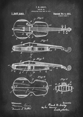 Violin - Patent #1,369,580 by F. M. Ashley - 1921