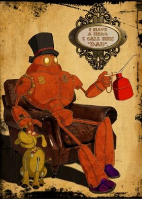 Steampunk Robot Illustration for Dad. Geoffrey Cogging ... 