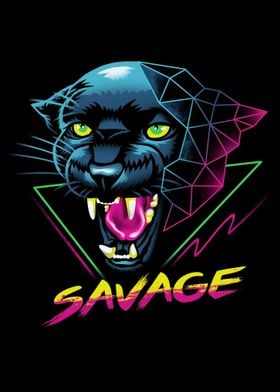 Synthwave style of the Panther.