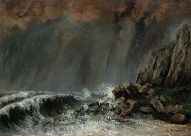 Gustave Courbet - Marine: The Waterspout, 1870, oil on  ... 