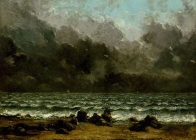 Gustave Courbet - The Sea, 1865 or later, oil on canvas ... 