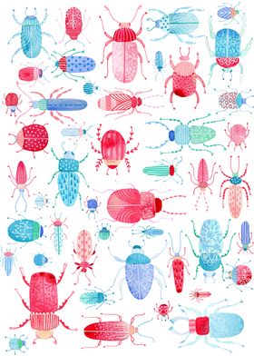 Beetles and Bugs Watercolo
