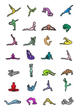 Colorful Yoga Poses
