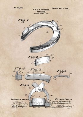 patent art - Hoppesch - Horseshoe - 1898