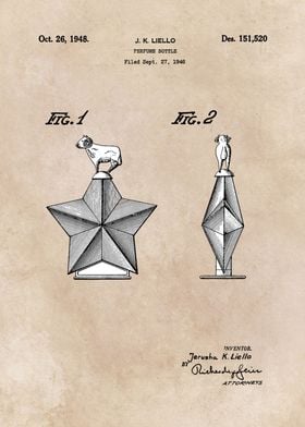 patent art Liello Perfume bottle 1946