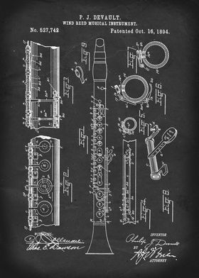 Wind Reed Musical Intrument (Clarinet) - Patent #527,74 ... 
