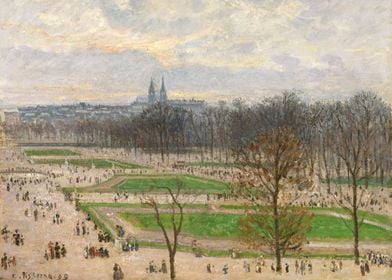 Camille Pissarro - The Garden of the Tuileries on a Win ... 