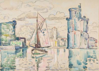 Paul Signac - Entrance to the Harbor of La Rochelle,  c ... 